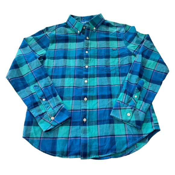 Men's Chubbies Stretch Channel Flannel Shirt Blue Soft Beachy Size Medium EUC - Picture 2 of 6